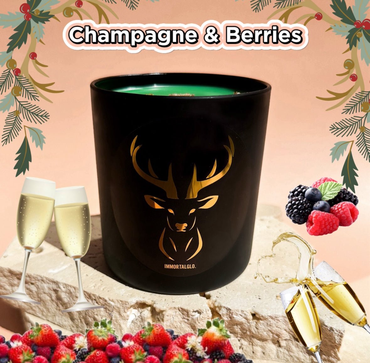 Gold Flake Christmas Coconut Soy Candles - IMMORTALGLO.