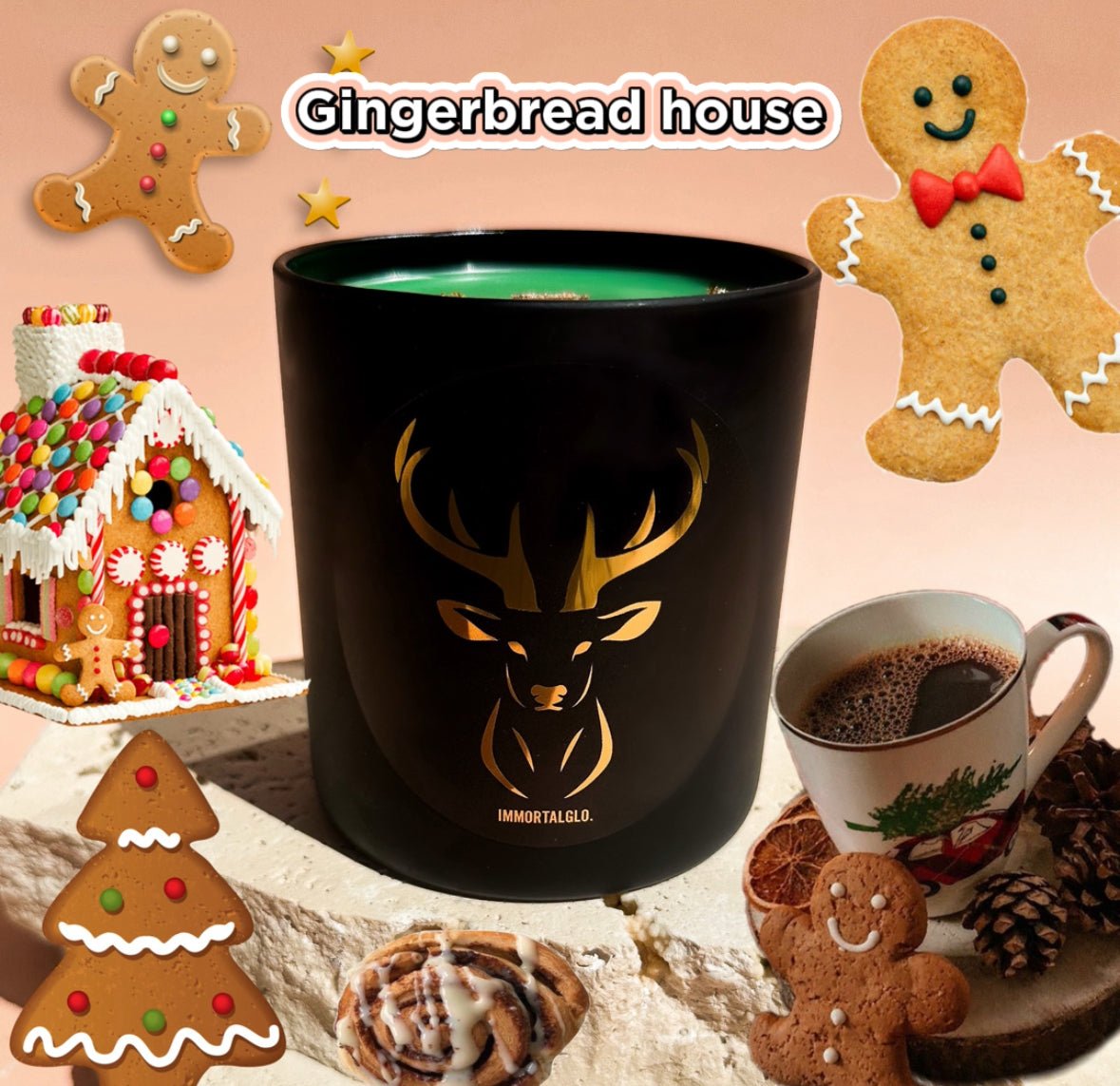 Gold Flake Christmas Coconut Soy Candles - IMMORTALGLO.