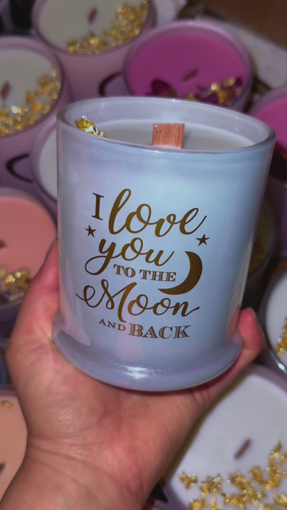 To the Moon Candle White - Coconut Soy with Gold Flakes